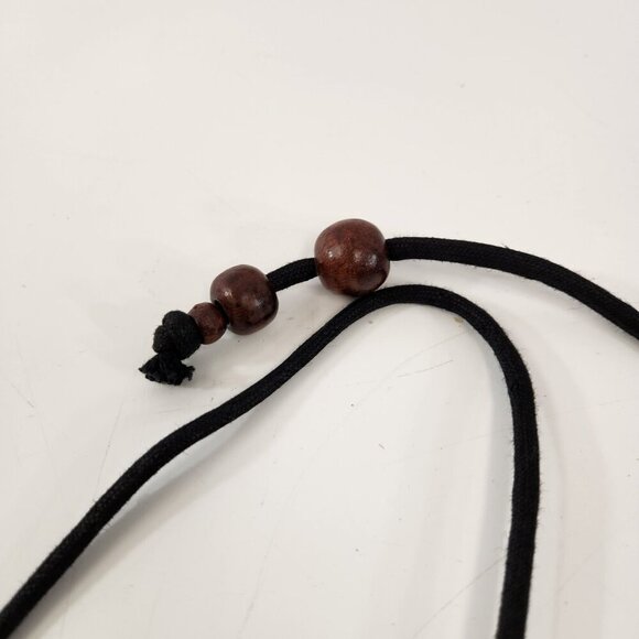 Zara Lace Up Flat Sandals Womens 37 India Black Tie-Up Wooden Bead Accents - Picture 8 of 9